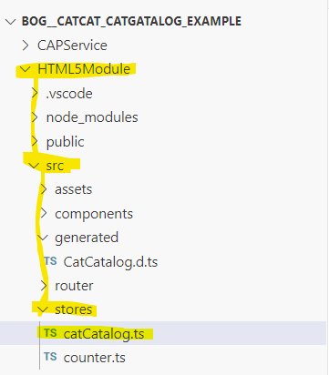 Locating catCatalog.ts in our vue project (Photo by the author)
